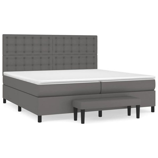 vidaXL Boxspringbett Boxspringbett mit Matratze und Fusshocker Kunstleder ( günstig online kaufen