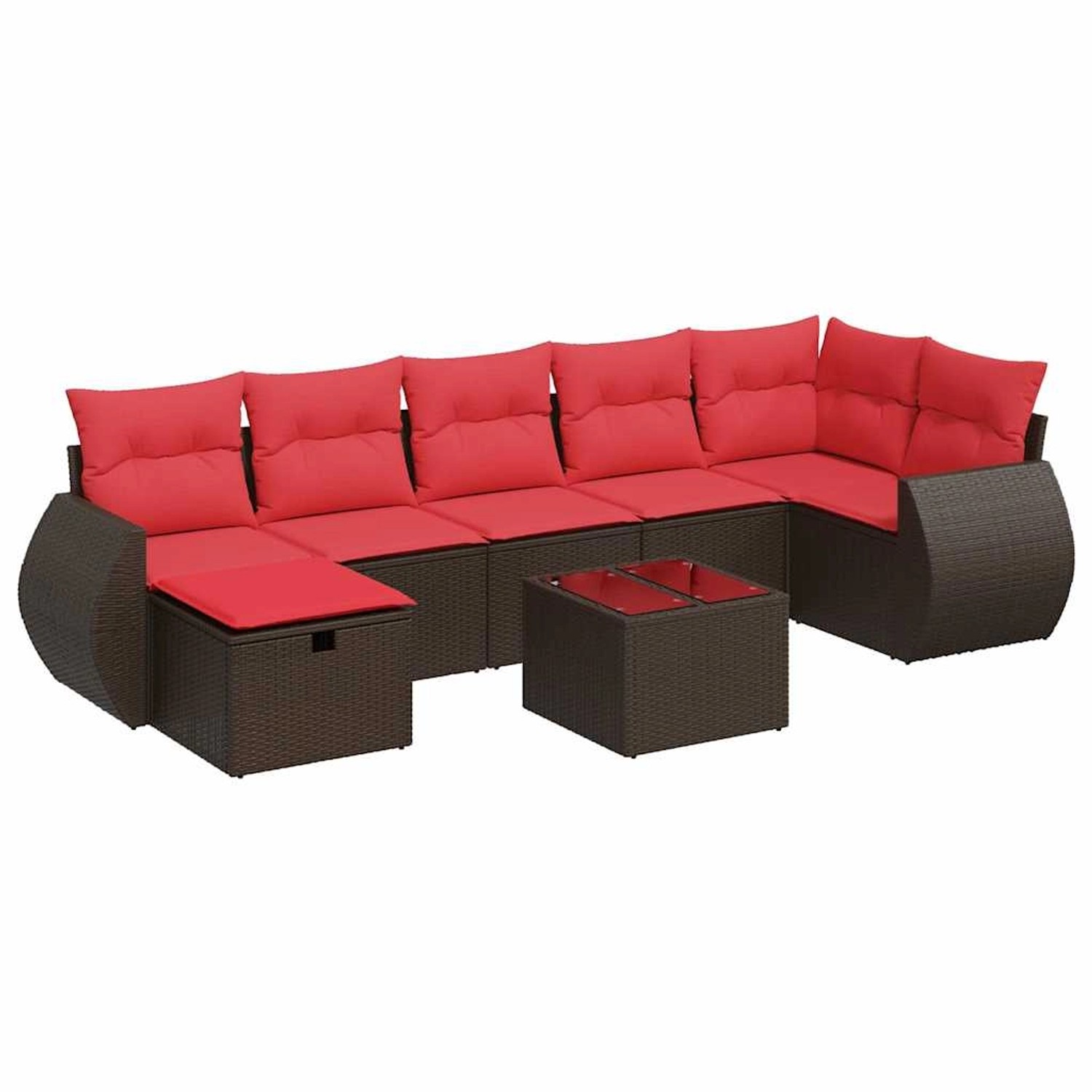 vidaXL 8-Tlg Garten-Sofagarnitur mit Kissen Braun Poly Rattan 3325620 günstig online kaufen