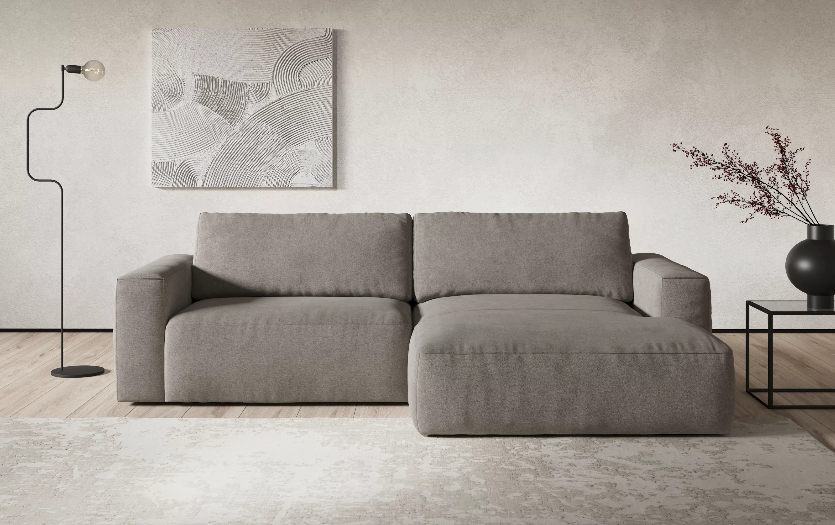 COTTA Ecksofa "Lasso L-Form, XL-Sofa", mit breiter Recamiere im trendigen C günstig online kaufen