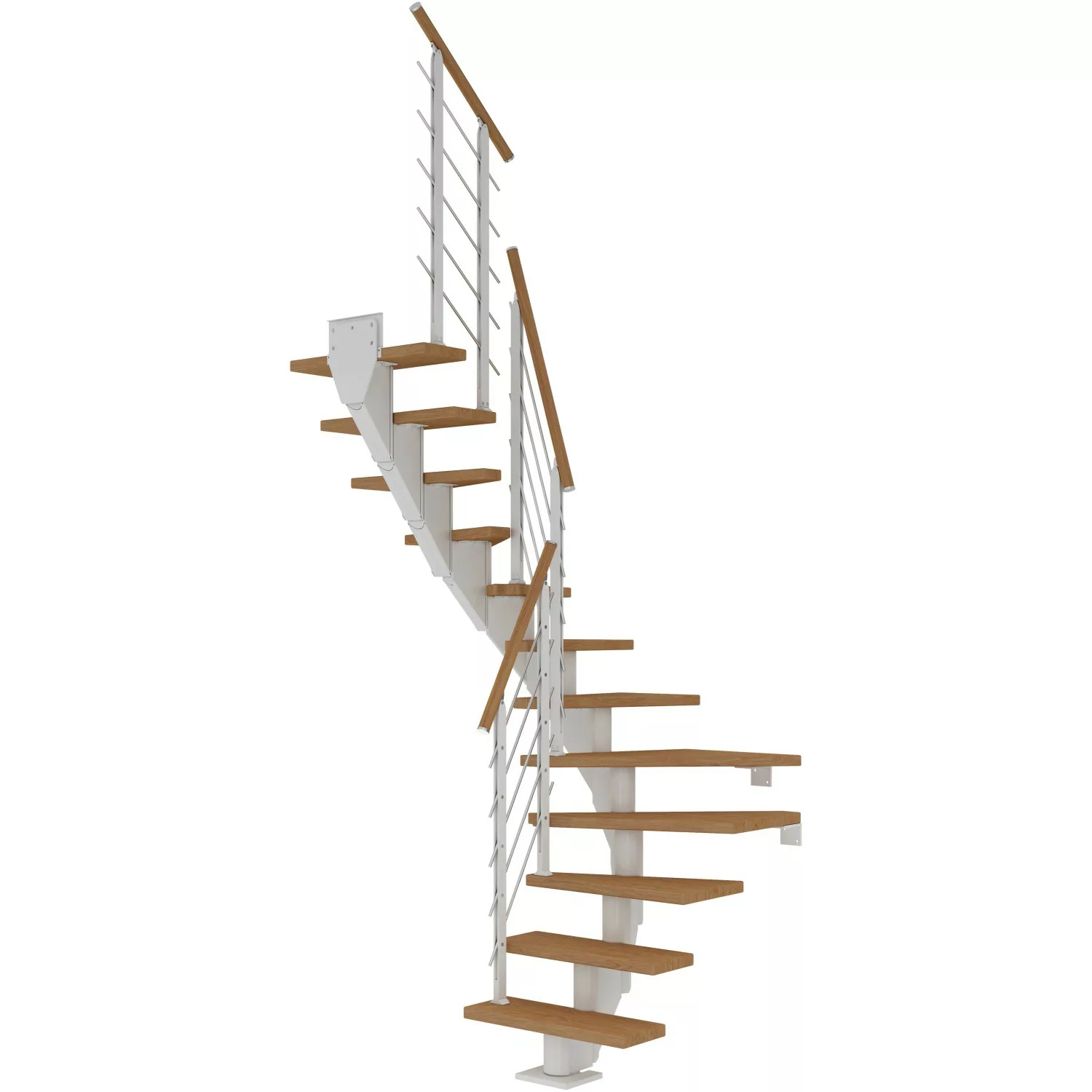 Dolle Mittelholmtreppe Frankfurt Eiche GH bis 279 cm 1/2 Gewendelt 65 cm FS günstig online kaufen