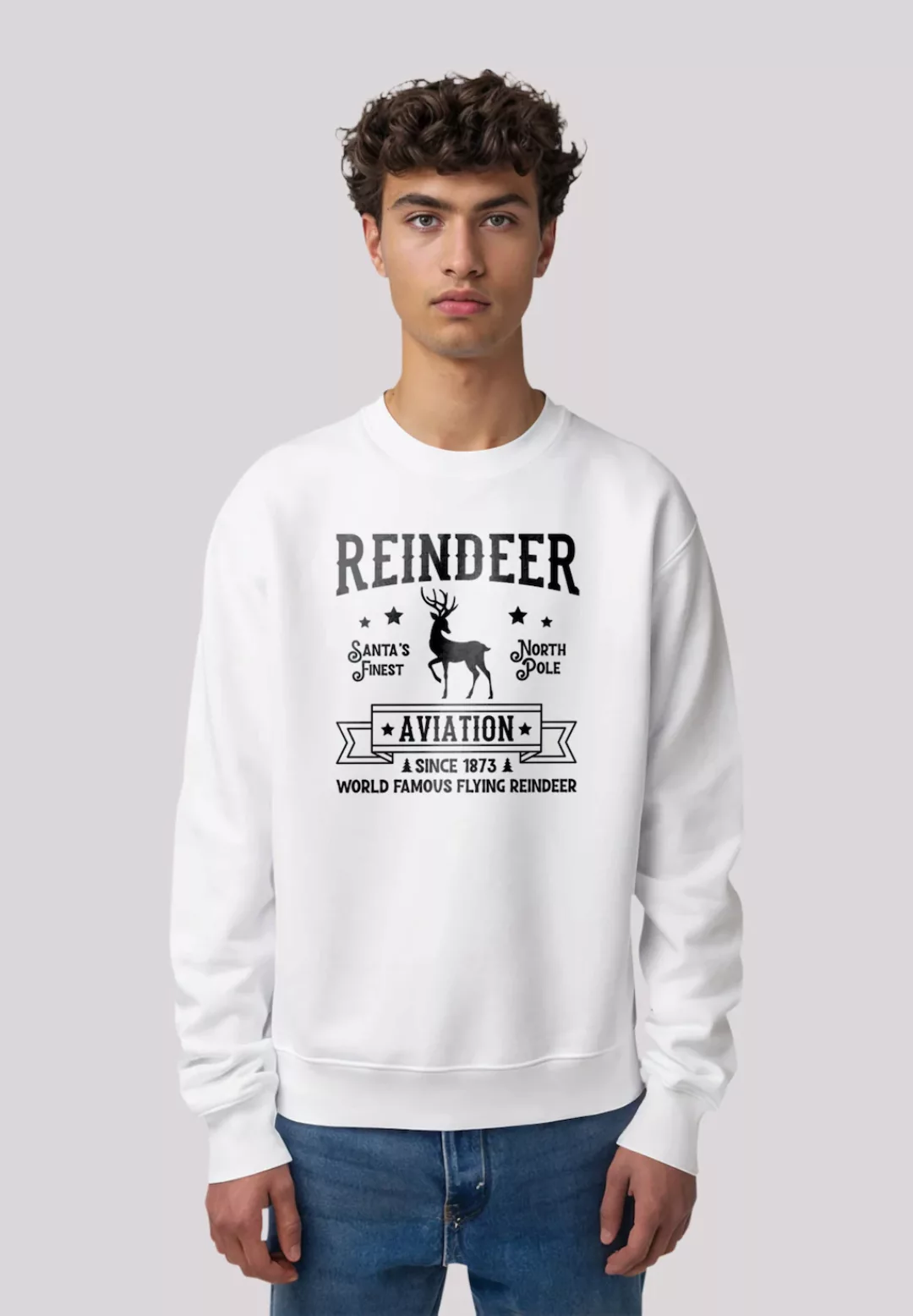 F4NT4STIC Sweatshirt "Weihnachten Reindeer Aviation Retro Sign", Premium Qu günstig online kaufen