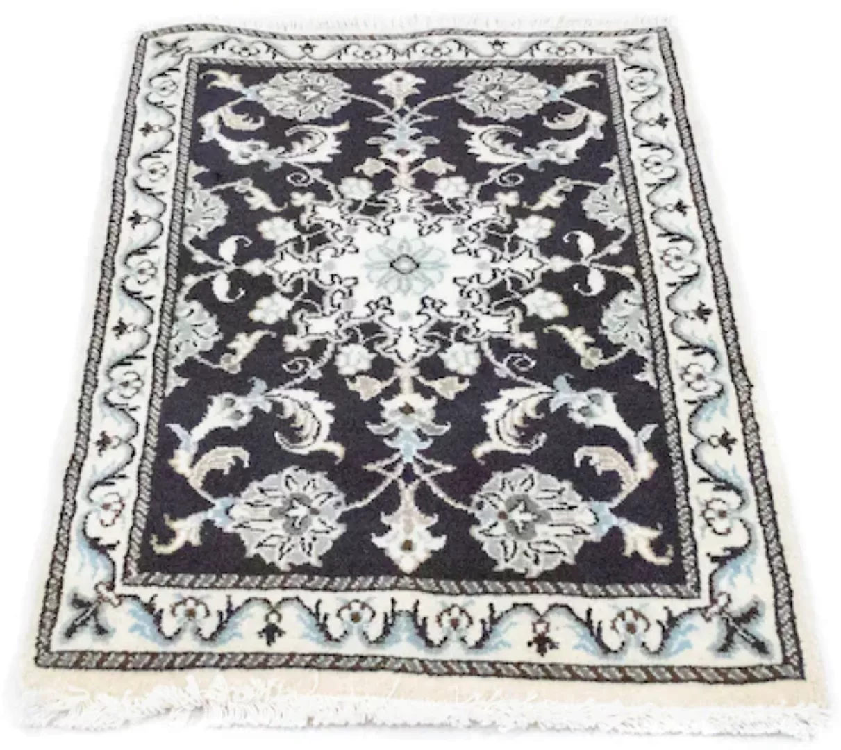 morgenland Wollteppich »Nain 12la Teppich handgeknüpft blau«, rechteckig günstig online kaufen