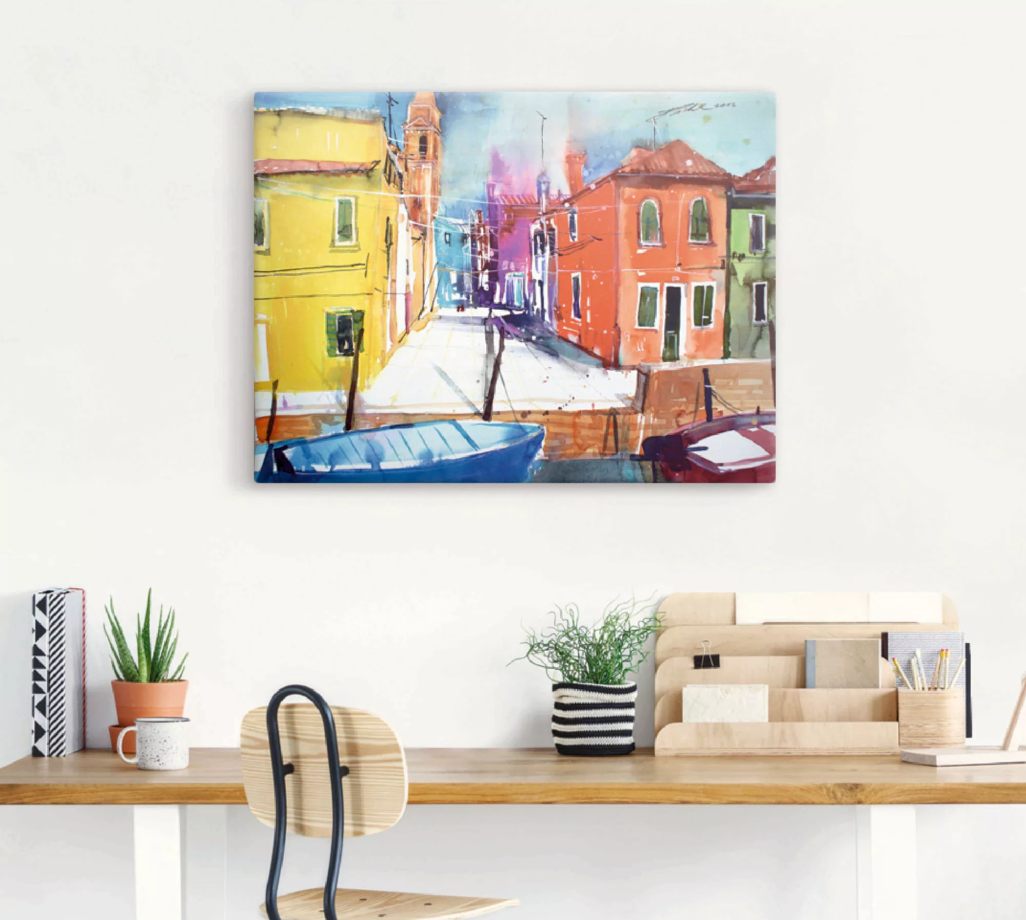 Artland Leinwandbild "Venedig, Burano, Fondamenta del Pizzo", Italien, (1 S günstig online kaufen