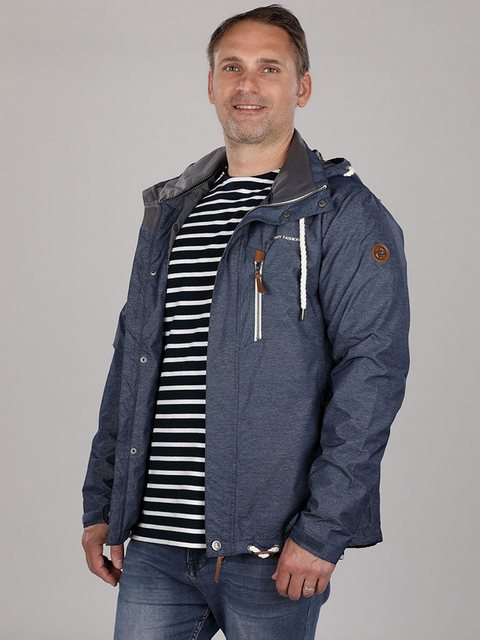 Dry Fashion Funktionsjacke Herren Jacke Husum Meliert - Verstellbare Kapuze günstig online kaufen