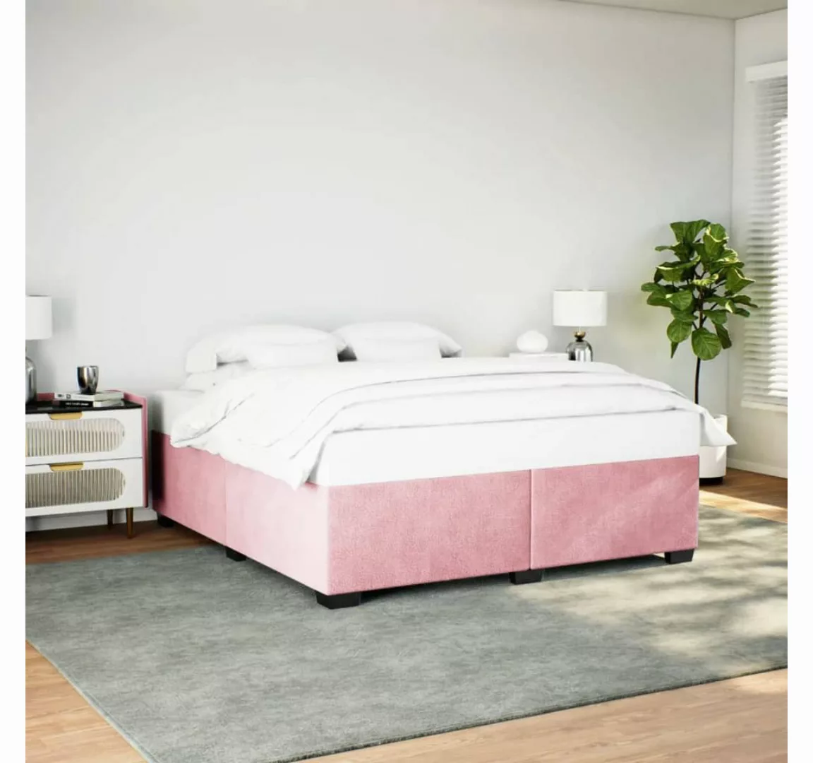 furnicato Bettgestell Rosa 200x200 cm Samt günstig online kaufen