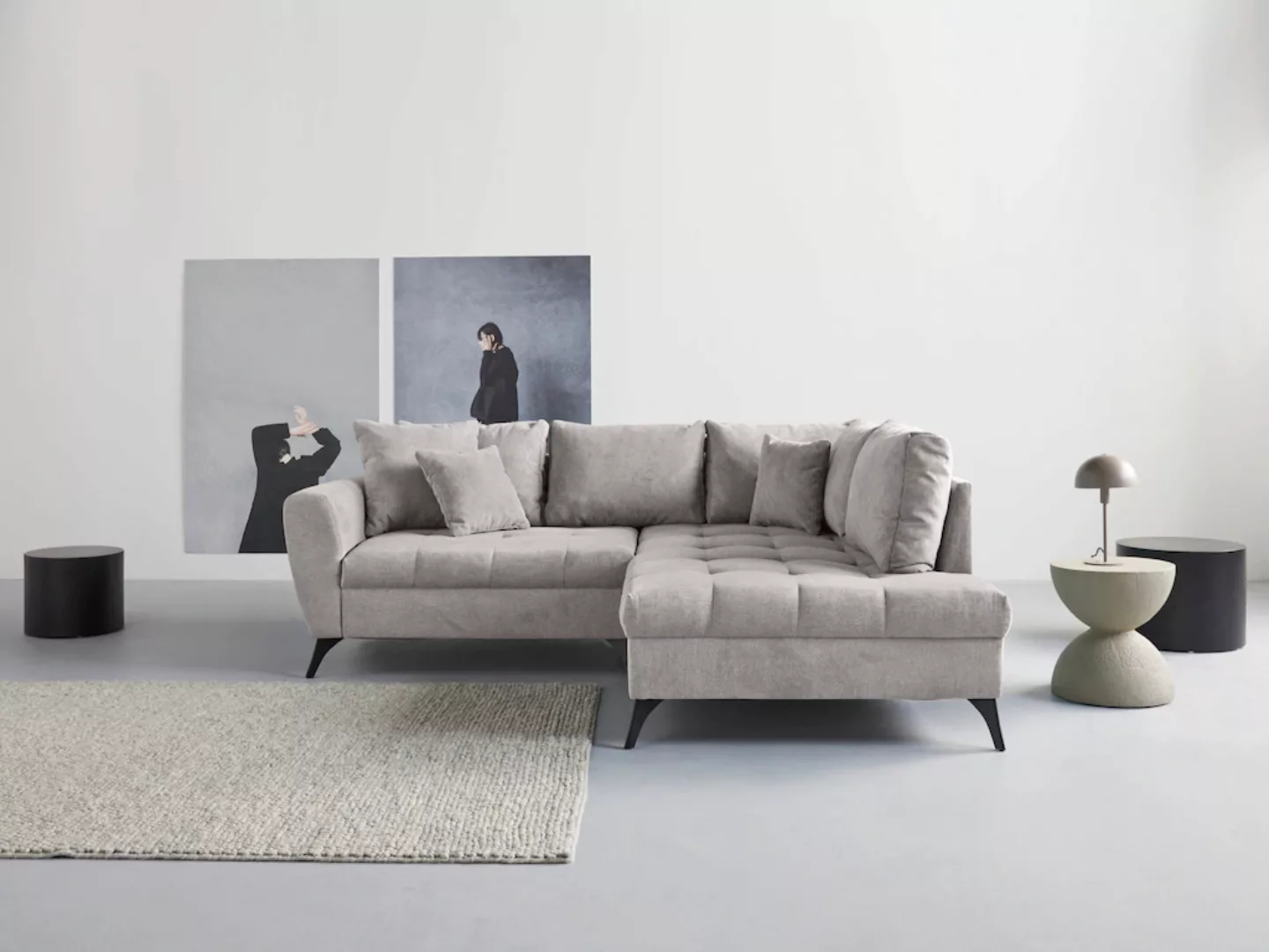 INOSIGN Ecksofa "Lörby L-Form", auch mit Aqua clean-Bezug, feine Steppung i günstig online kaufen