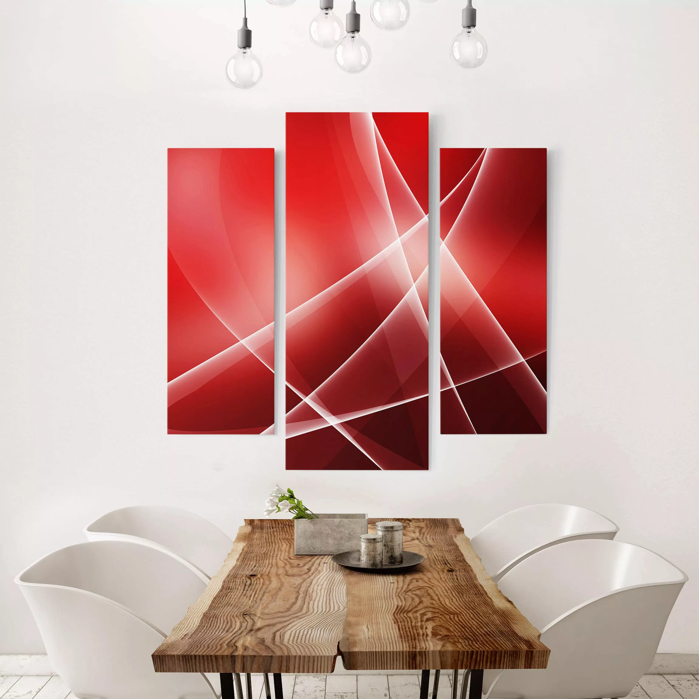 3-teiliges Leinwandbild Abstrakt - Querformat Red Heat günstig online kaufen