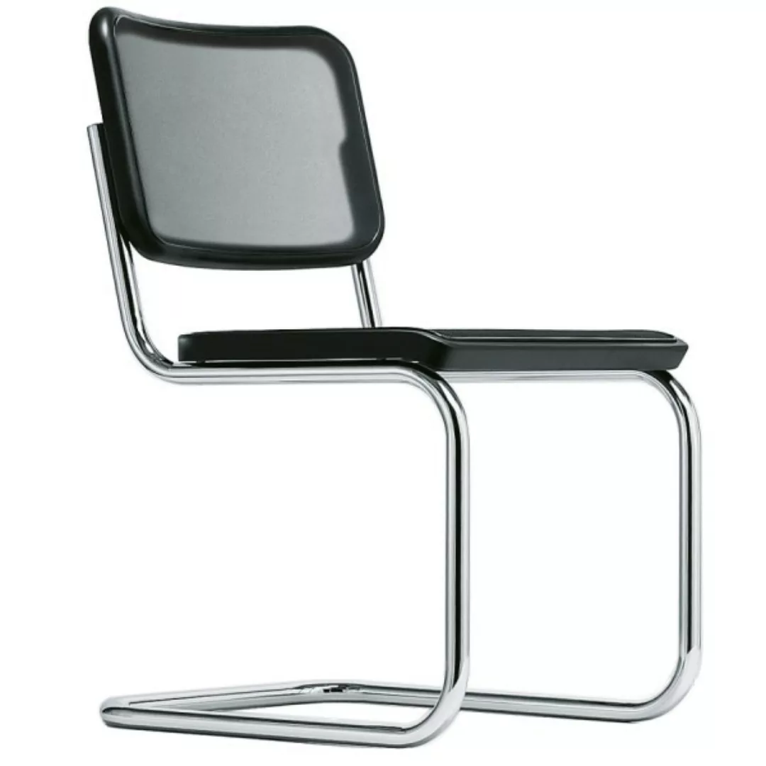 THONET Stahlrohr-Freischwinger S 32 N | Kunststoffnetzbespannung schwarz | günstig online kaufen