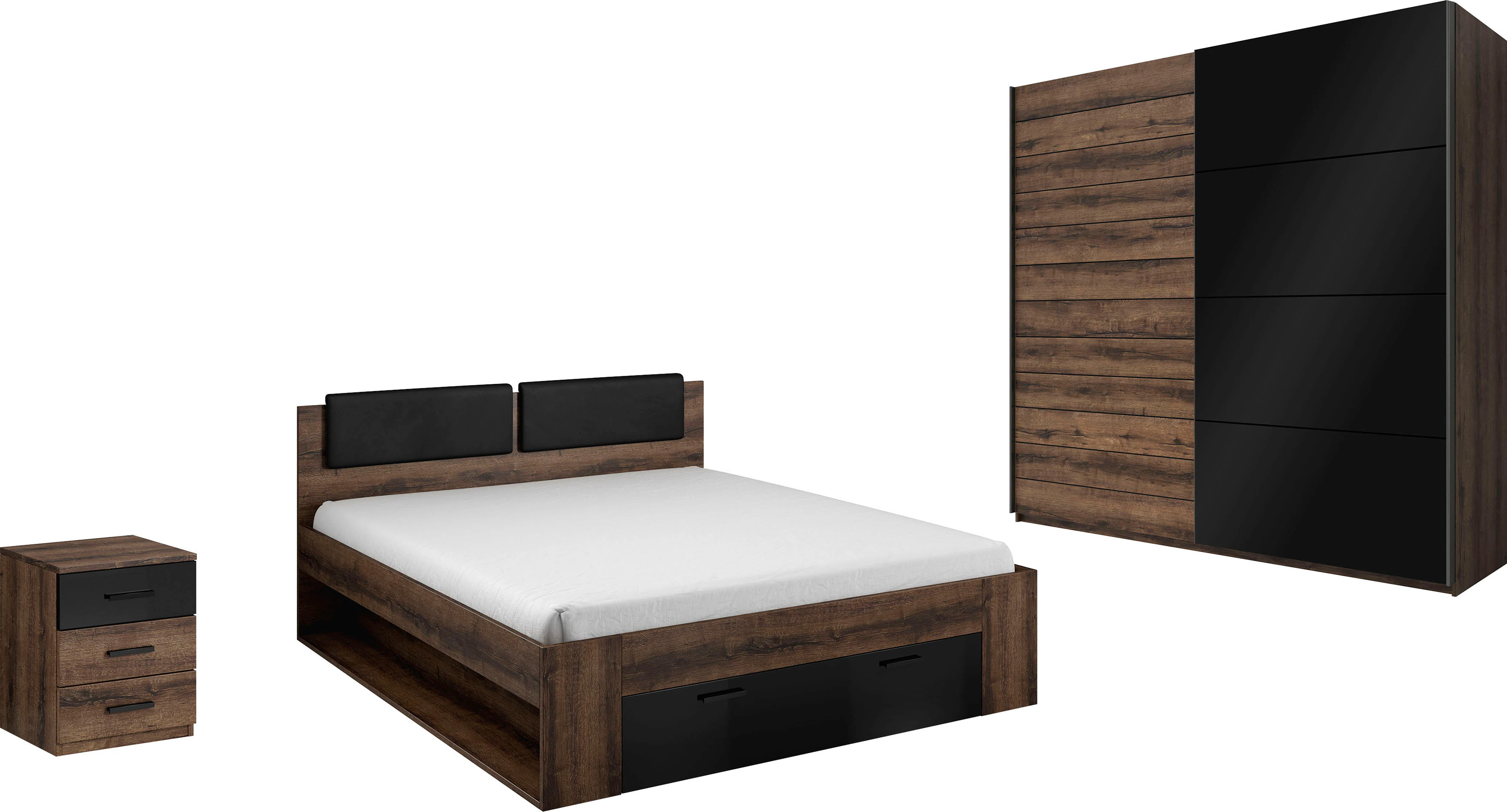 Helvetia Schlafzimmer-Set "Galaxy", (4 St.), Bett mit gepolsterten Kopfteil günstig online kaufen