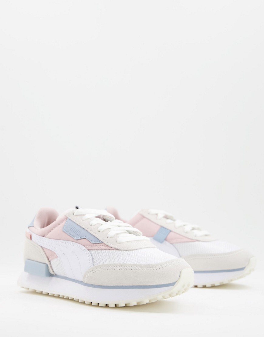 Puma – Future Rider – Sneaker in Pastellrosa und -blau günstig online kaufen