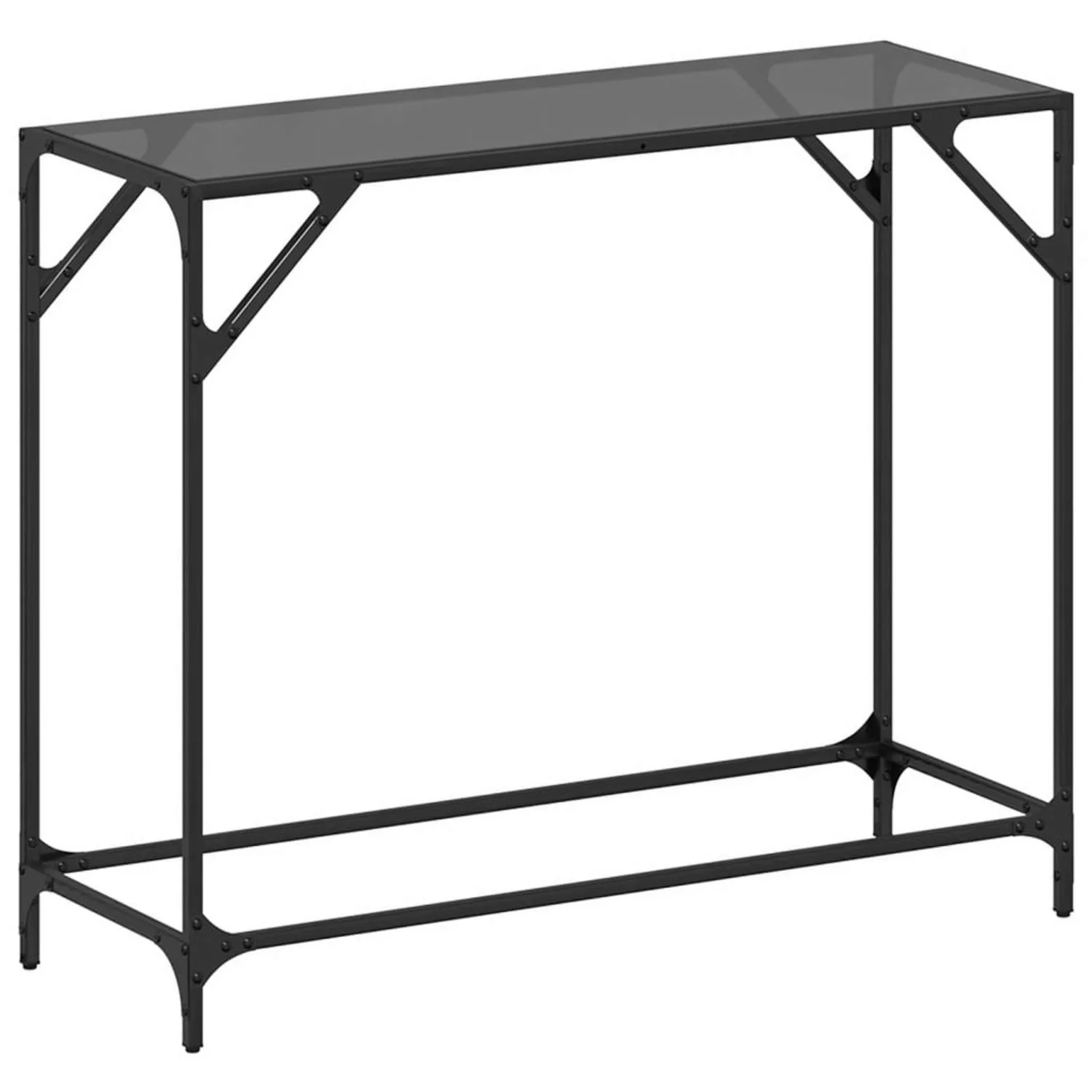 vidaXL Konsolentisch mit Glasplatte Schwarz 98x35x81 cm Stahl günstig online kaufen