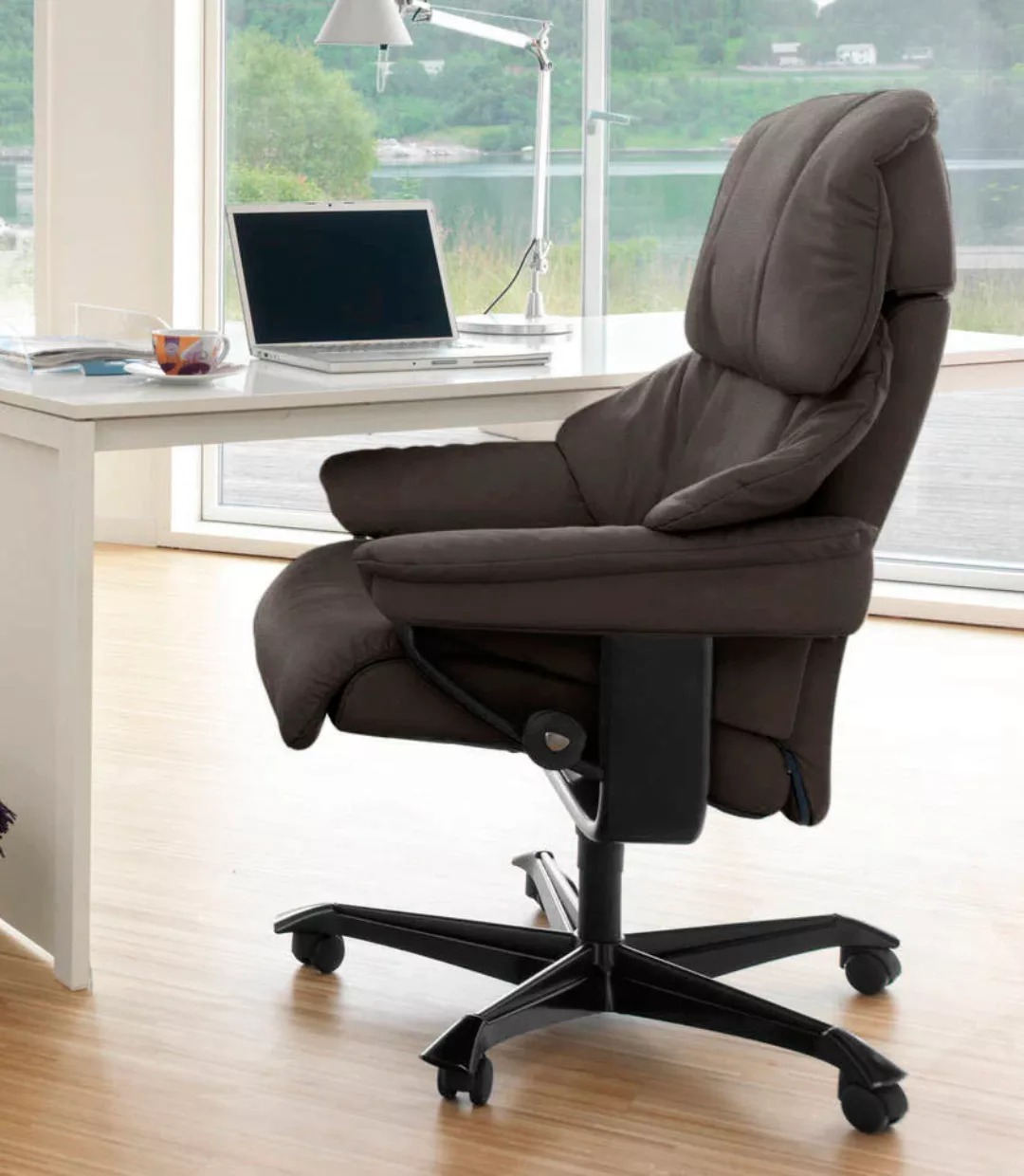 Stressless Relaxsessel "Reno", mit Home Office Base, Größe M, Gestell Schwa günstig online kaufen