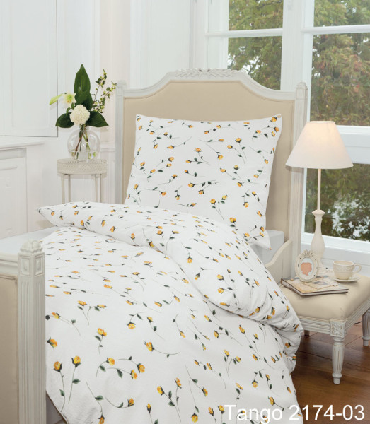 Janine Janine Mako-Soft-Seersucker-Bettwäsche TANGO 2174 gelb Größe:  240x2 günstig online kaufen