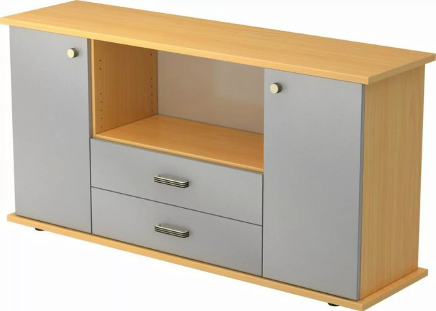 Aktenschrank Sideboard SB 2OH 2 Schübe BxTxH 166,1x44,8x84cm Griff SG Buche günstig online kaufen