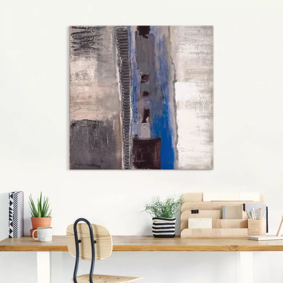 Artland Wandbild »Blau-silber Abstrakt II«, Muster, (1 St.), als Leinwandbi günstig online kaufen
