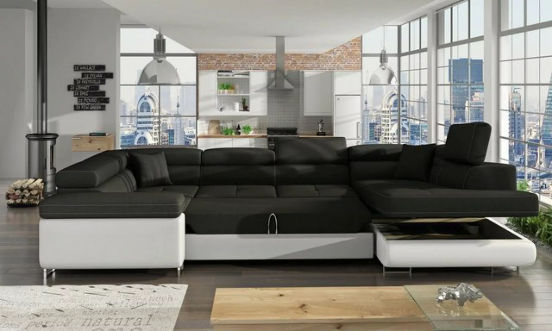 JVmoebel Ecksofa, Wohnlandschaft Sofa Schlafsofa Couch Polster Eckgarnitur günstig online kaufen