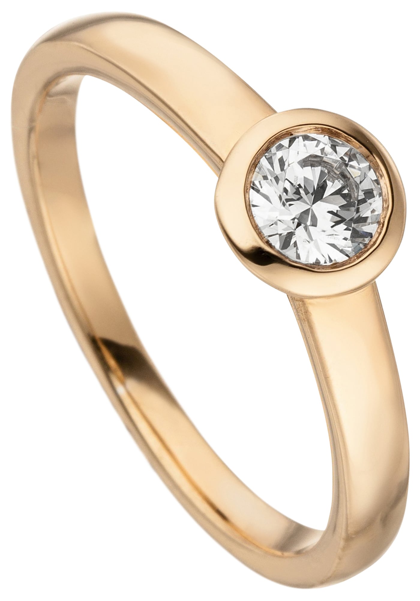 JOBO Fingerring "Ring mit Diamant Brillant 0,15 ct.", 585 Roségold günstig online kaufen