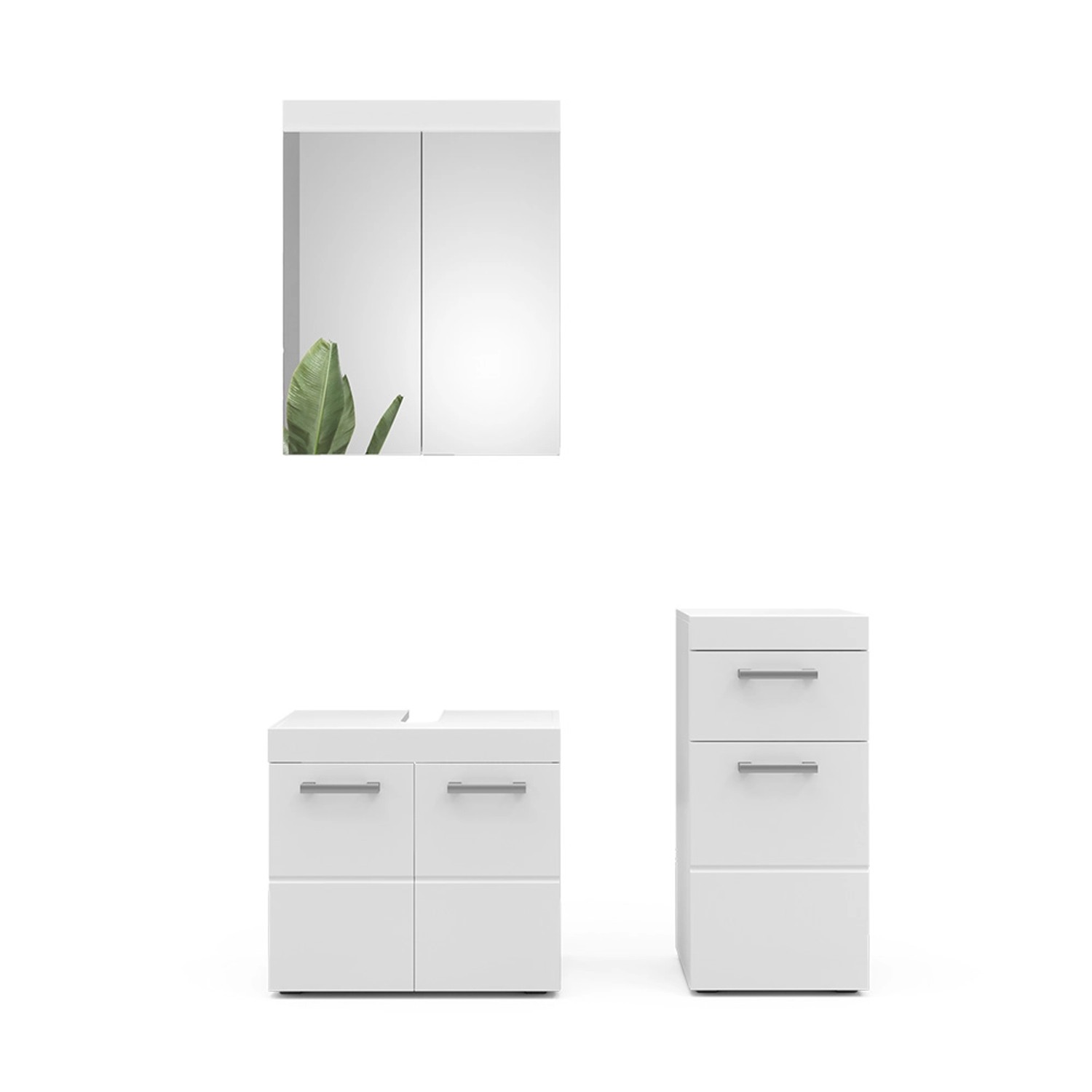 Vicco Badmöbel-Set Luna Weiß 3 Teile günstig online kaufen