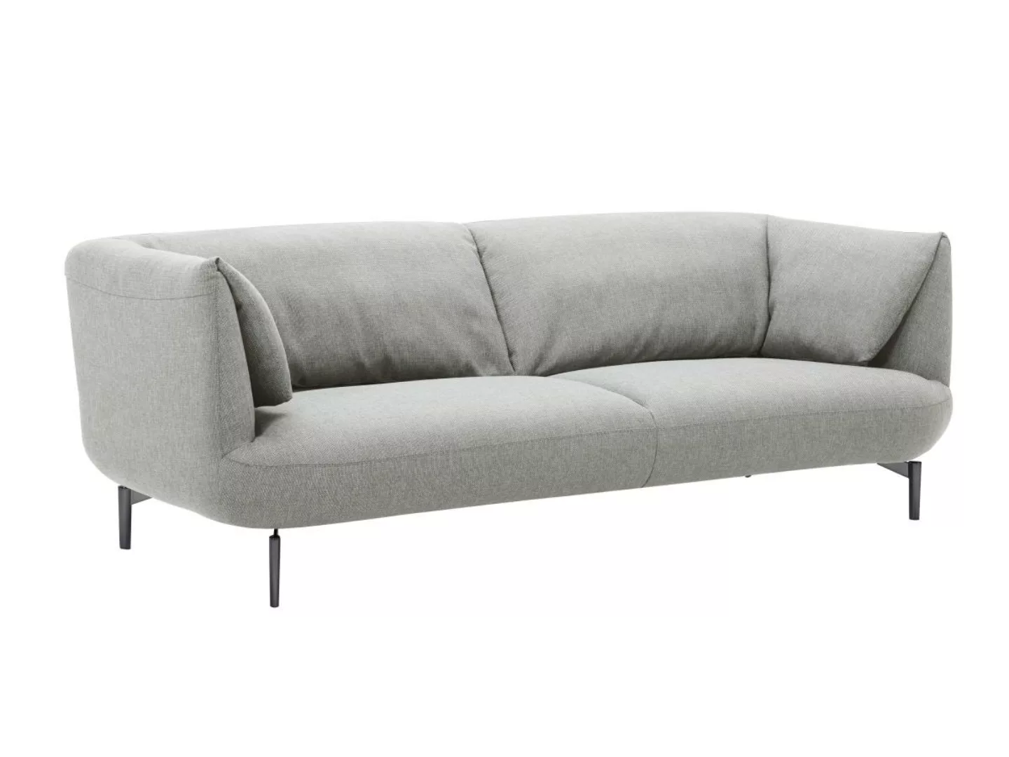 Sofa 3-Sitzer - Stoff - Grau - ANGELINA günstig online kaufen