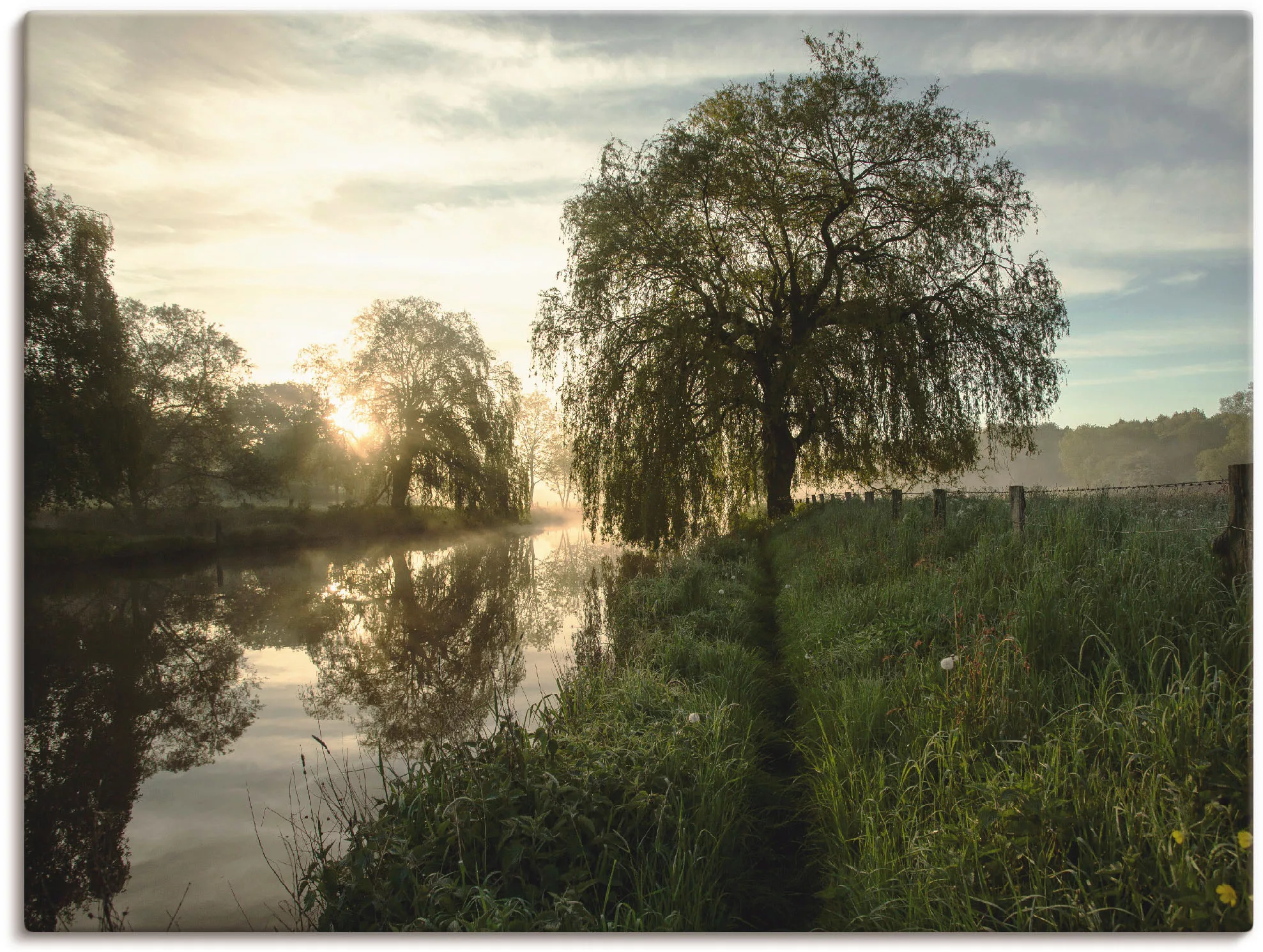 Artland Wandbild »Tagesbeginn an der Trave«, Gewässer, (1 St.), als Leinwan günstig online kaufen