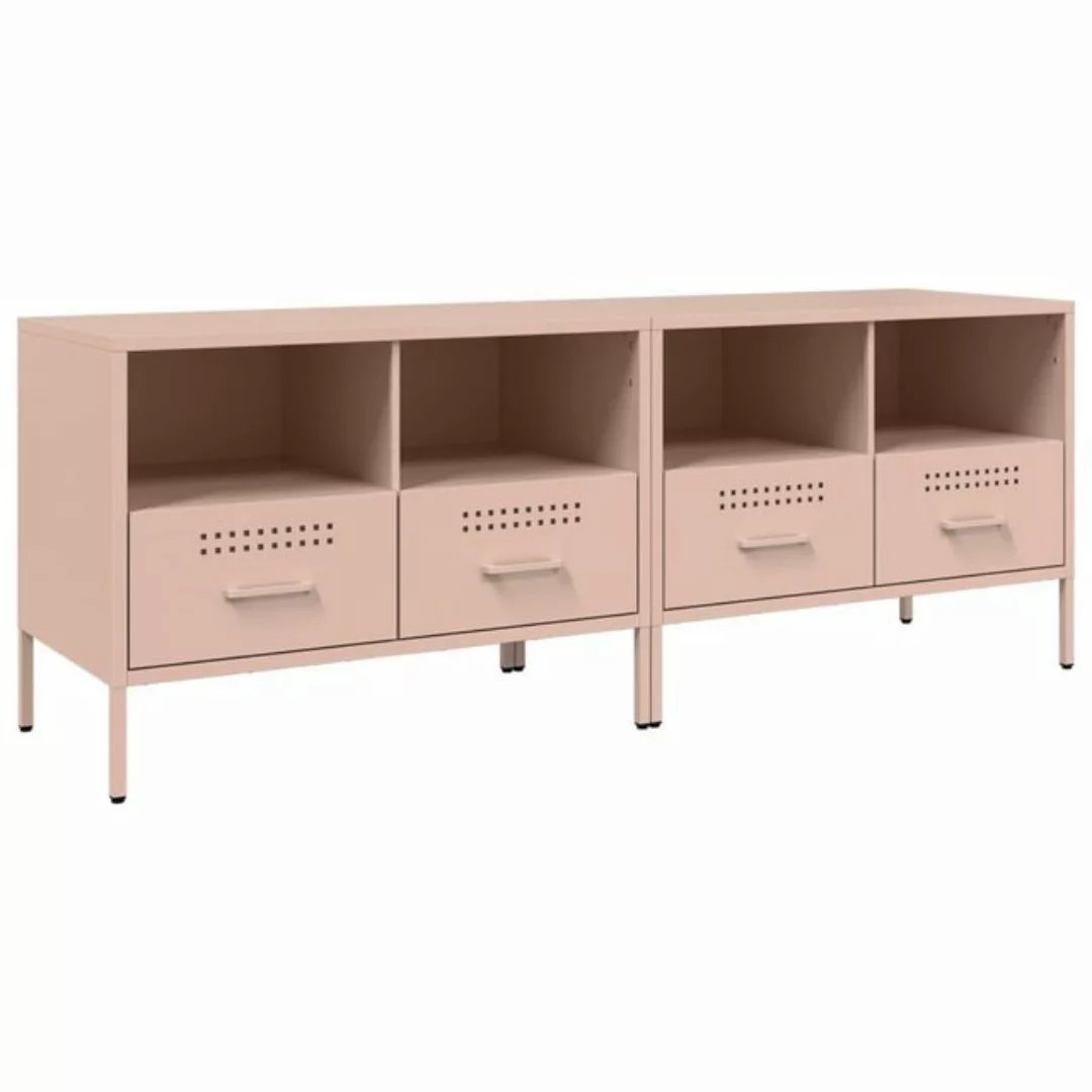 vidaXL TV-Schrank TV-Schränke 2 Stk. Rosa 68x39x50,5 cm Stahl (2-St) günstig online kaufen