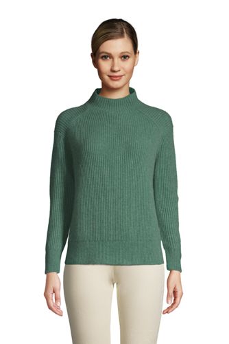 Relaxter Stehkragen-Pullover aus Kaschmir, Damen, Größe: S Normal, Grün, by günstig online kaufen