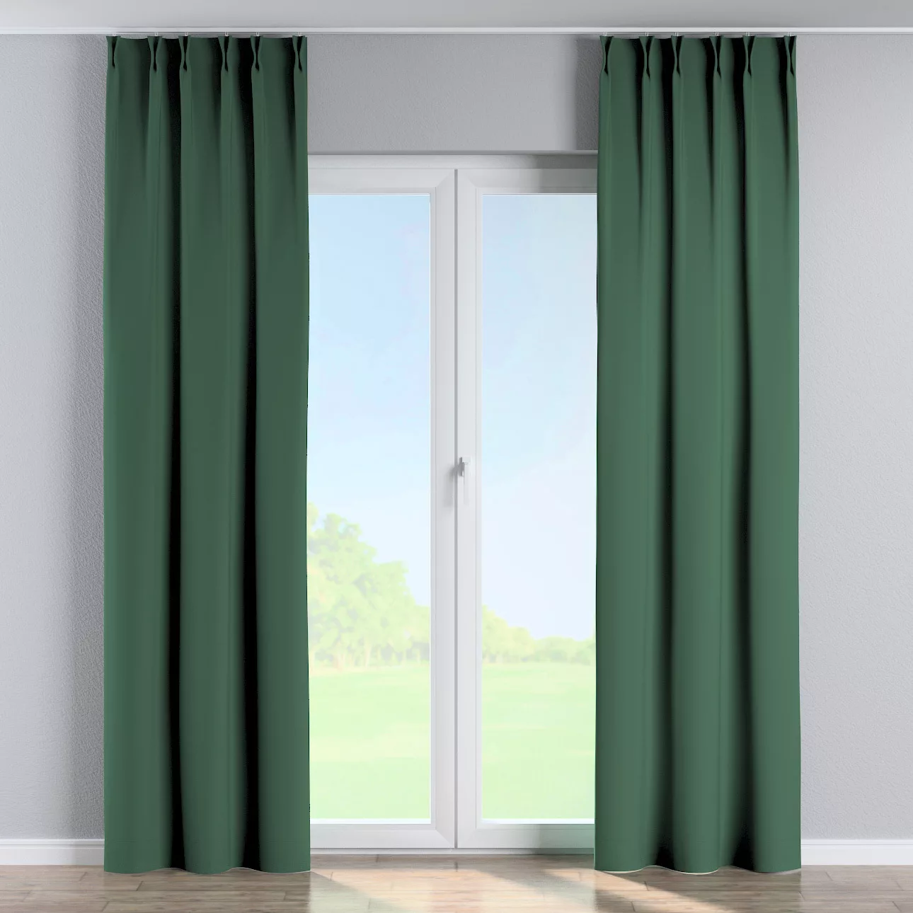 Vorhang mit flämischen 2-er Falten, grün, Blackout (verdunkelnd) (269-18) günstig online kaufen