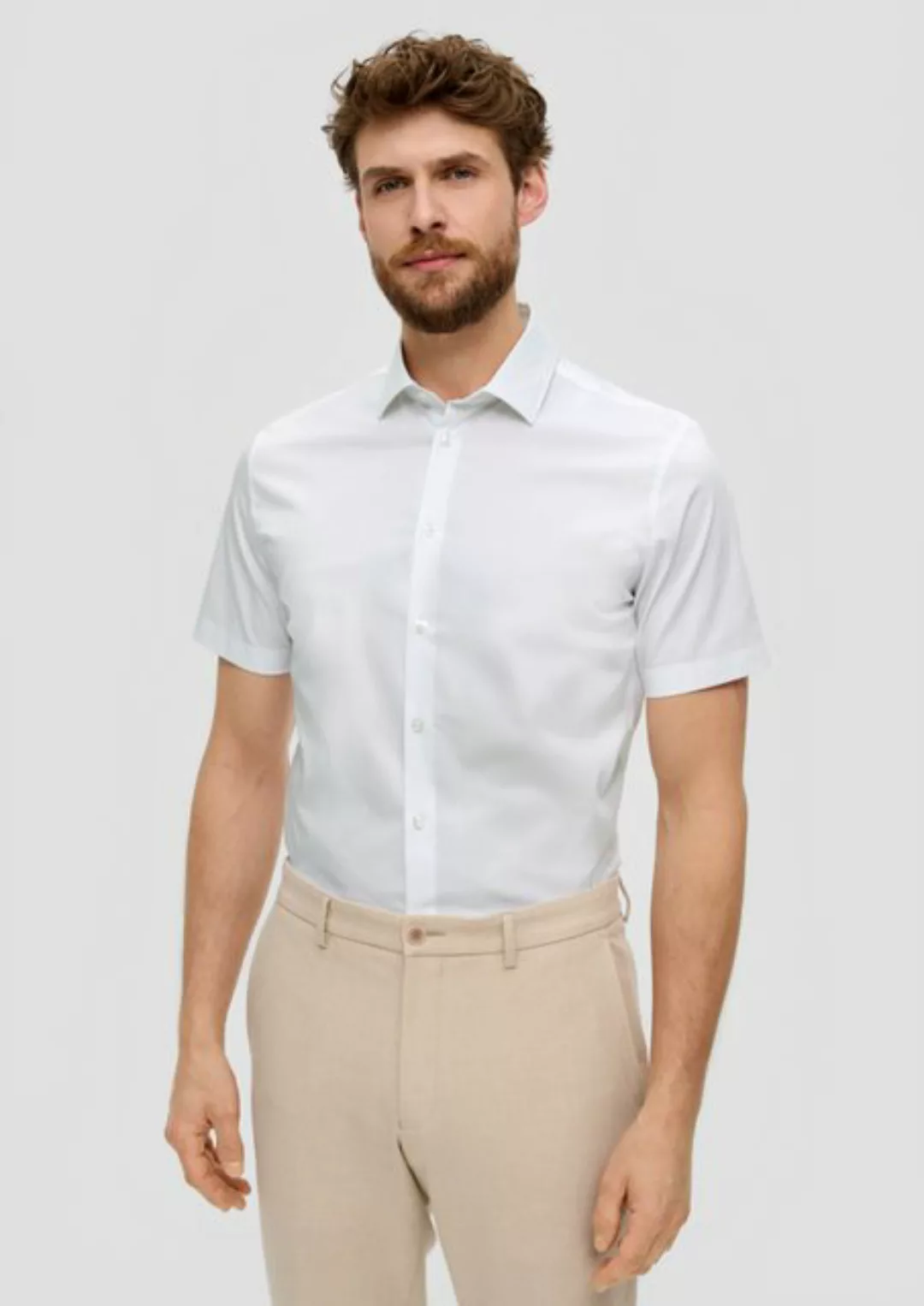 s.Oliver BLACK LABEL Kurzarmhemd Hemd aus Baumwollstretch günstig online kaufen