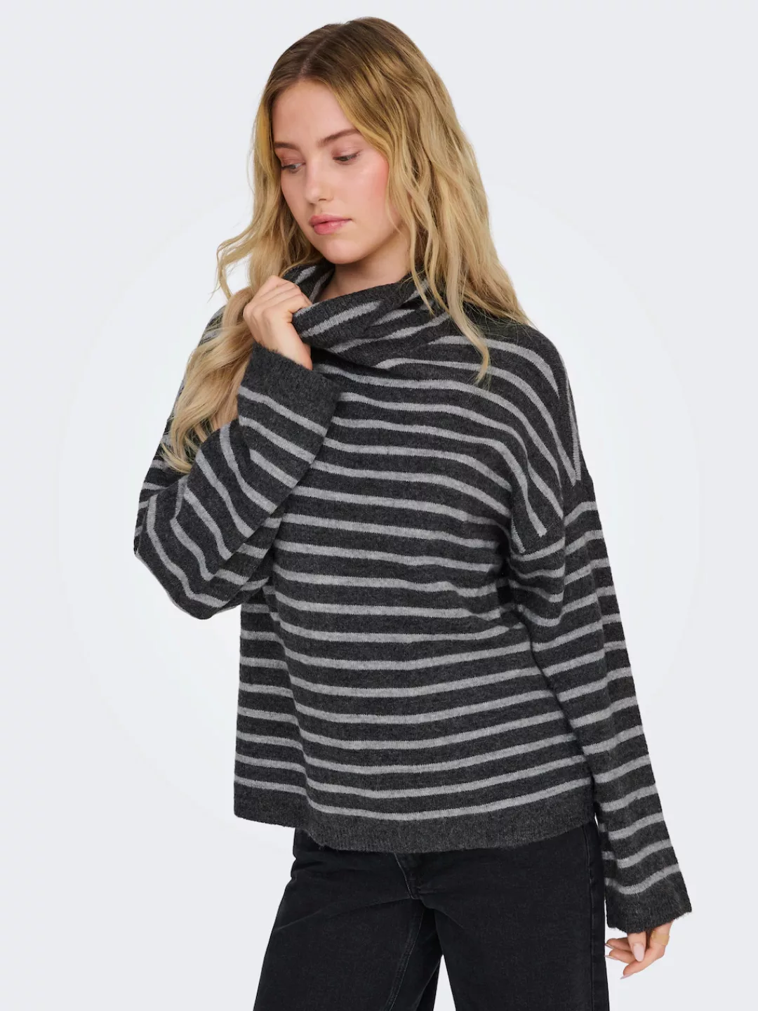 ONLY Rollkragenpullover ONLTALIO LS STRIPE ROLLNECK BF KNT günstig online kaufen