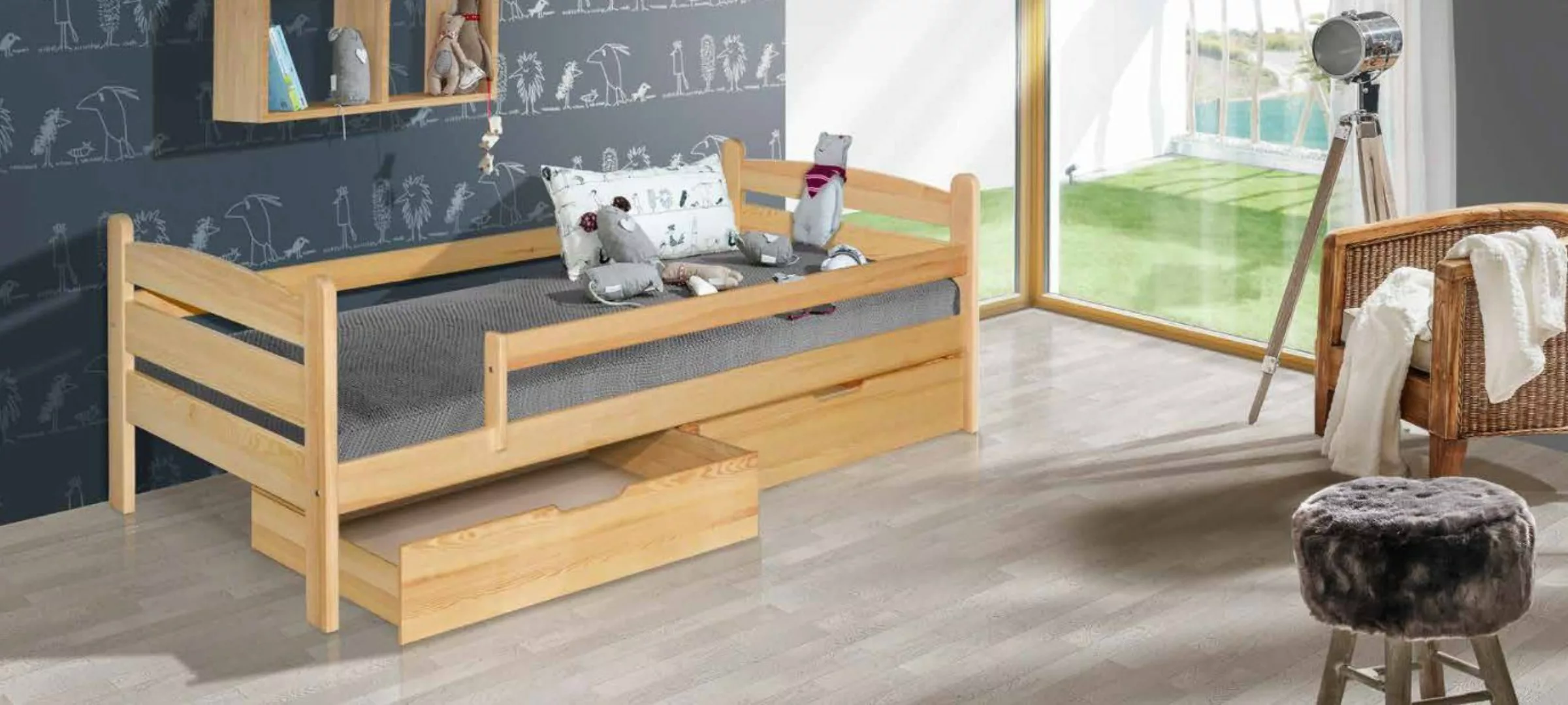 JVmoebel Kinderbett Kinderbett Jugendbett Holz Betten Möbel Kinder Schlafzi günstig online kaufen