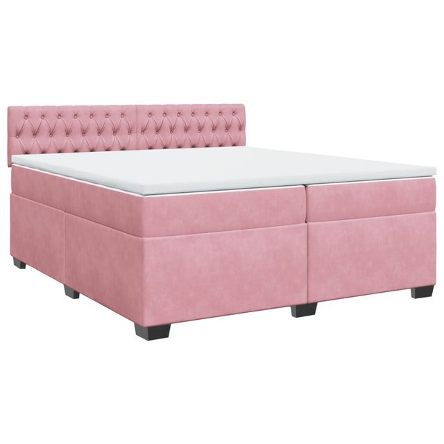 vidaXL Bett Boxspringbett mit Matratze Rosa 200x200 cm Samt günstig online kaufen