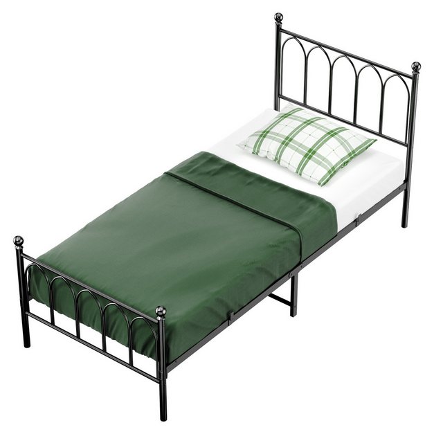 HAUSS SPLOE Metallbett 90 x 190cm mit Lattenrost für Schlafzimmer ohne Mart günstig online kaufen