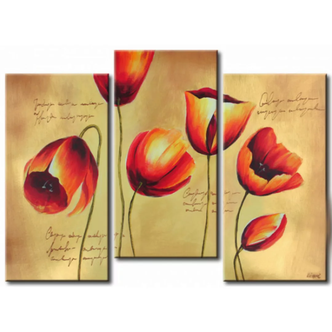 Bild auf Leinwand Tulpen mit Gold  XXL günstig online kaufen