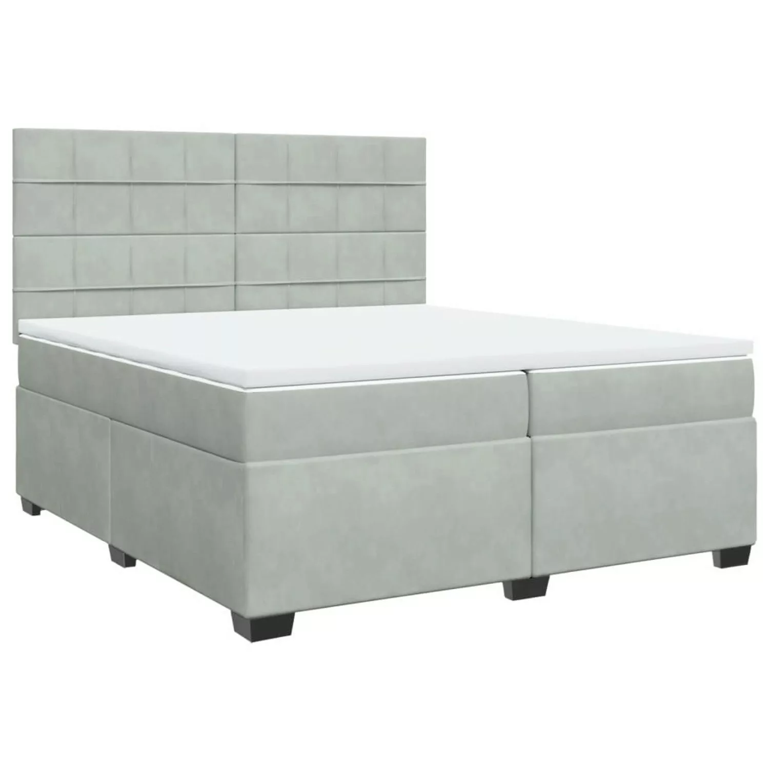 vidaXL Boxspringbett mit Matratze Hellgrau 200x200 cm Samt2107170 günstig online kaufen