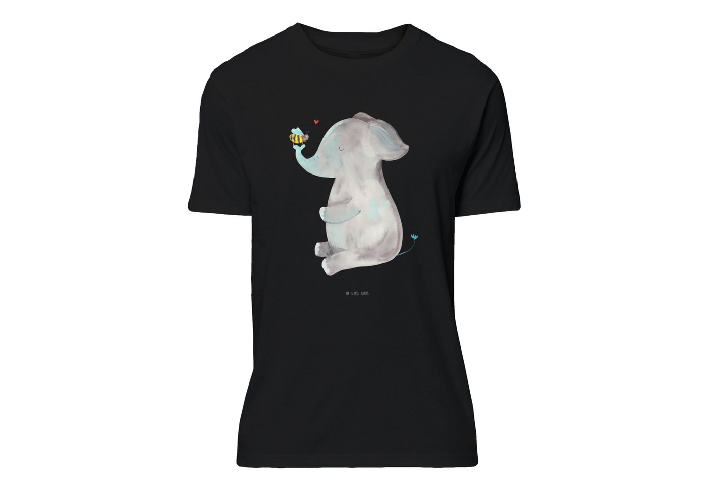 Mr. & Mrs. Panda T-Shirt Elefant & Biene - Schwarz - Geschenk, T-Shirt mit günstig online kaufen