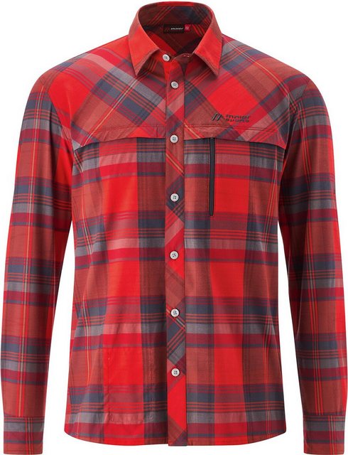 Maier Sports Outdoorhemd He-Hemd 1/1 Arm el. - Merton L/S RED / GREY CHECK günstig online kaufen