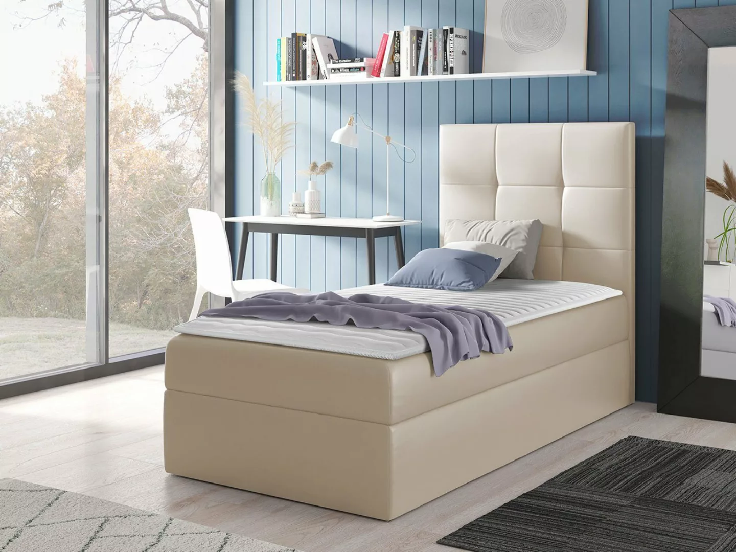 MIRJAN24 Boxspringbett Mini 2 (mit Hauptmatratze, Topper, Kopfteil), 80, 90 günstig online kaufen