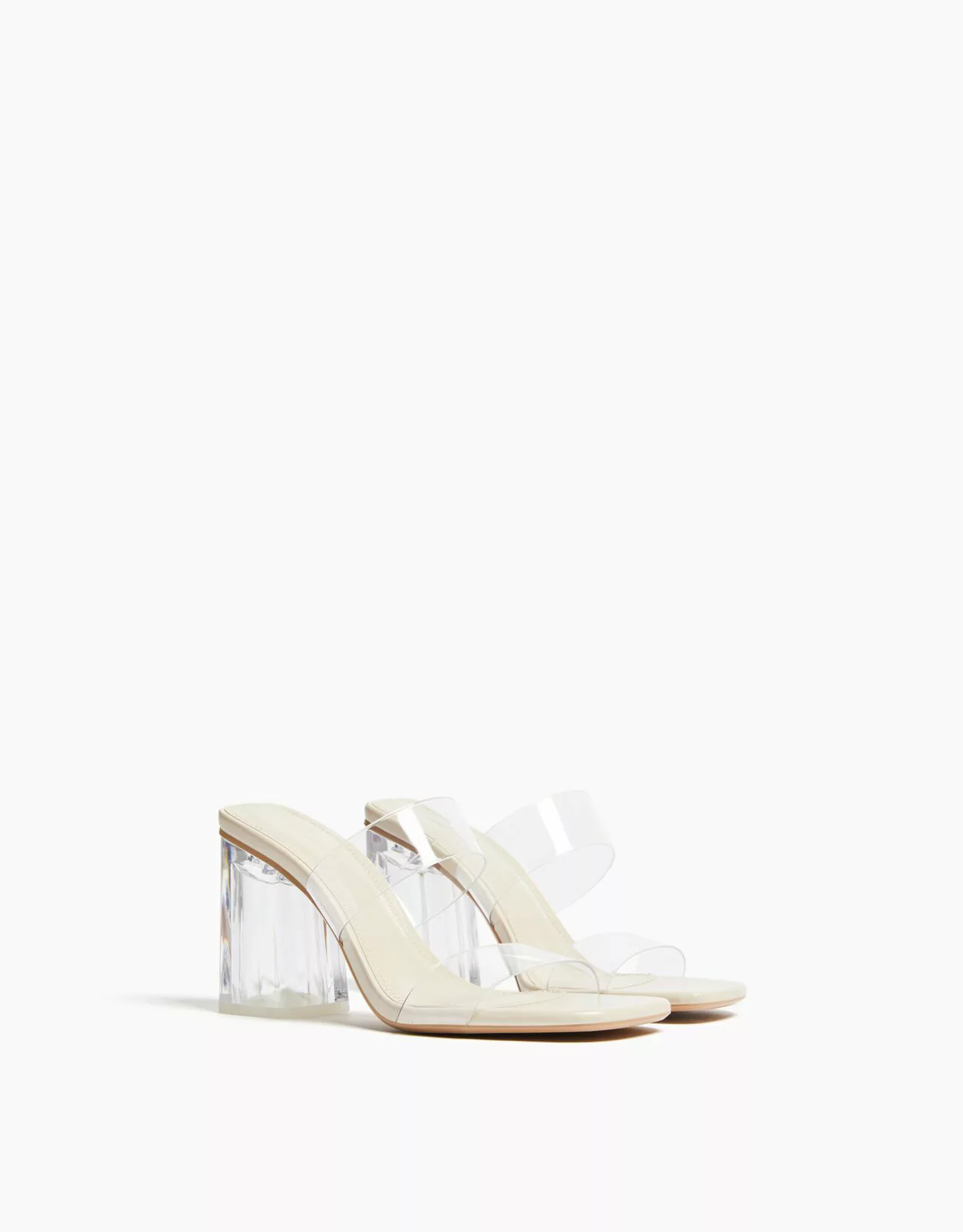 Bershka Absatzsandalen Mit Vinyl-Riemchen Damen 41 Transparent günstig online kaufen