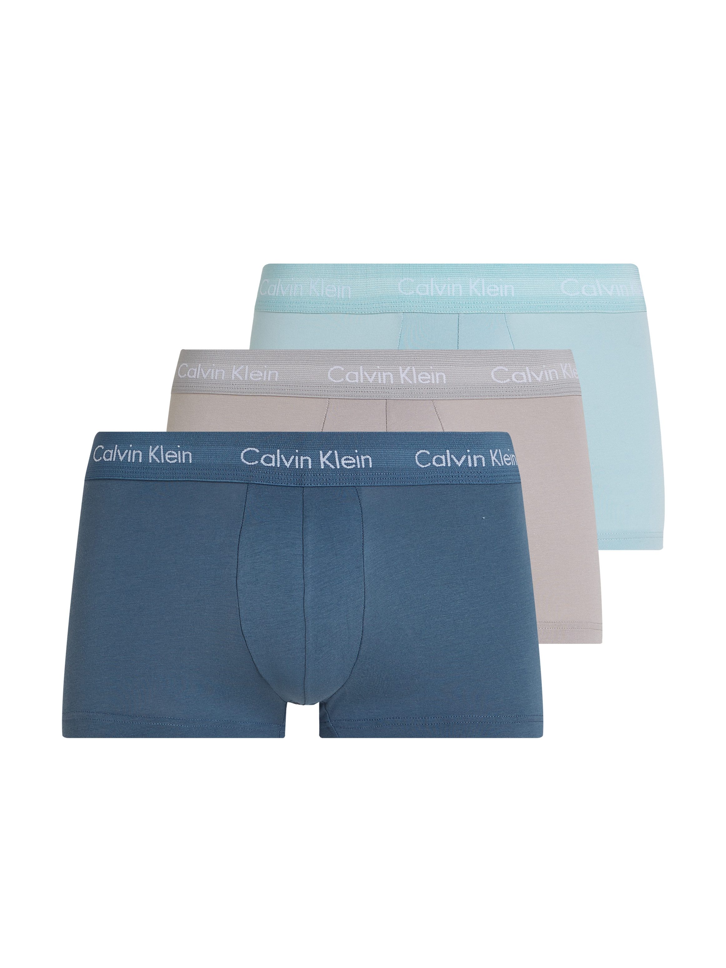 Calvin Klein 3-er Set Low Rise Trunks in Schwarz mit Webbund günstig online kaufen