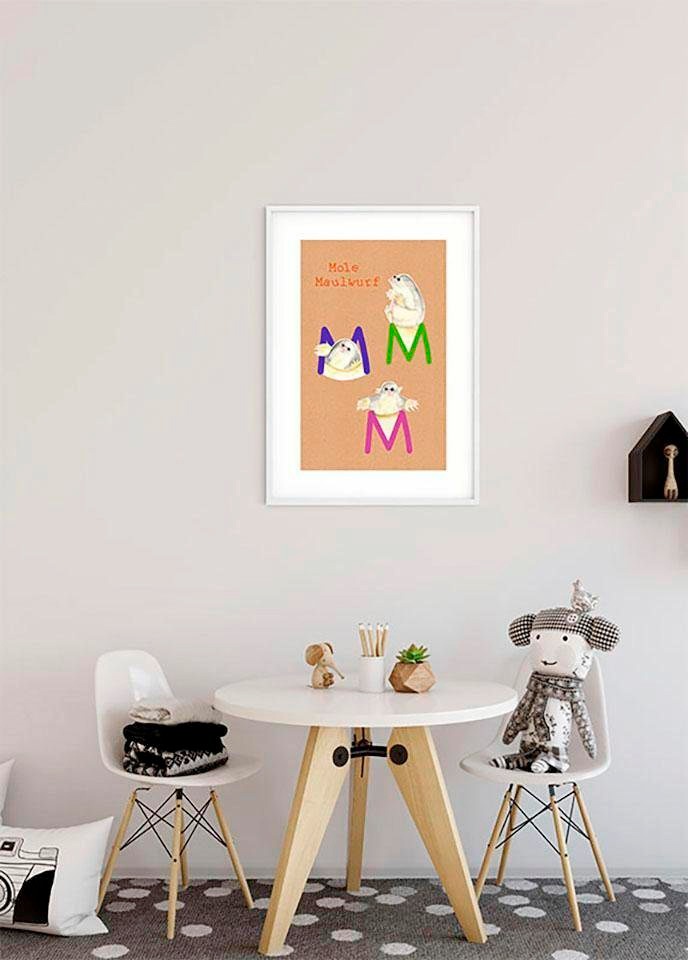 Komar Bild "ABC Animal M", Buchstaben, (1 St.), Wandbild zur Dekoration - o günstig online kaufen