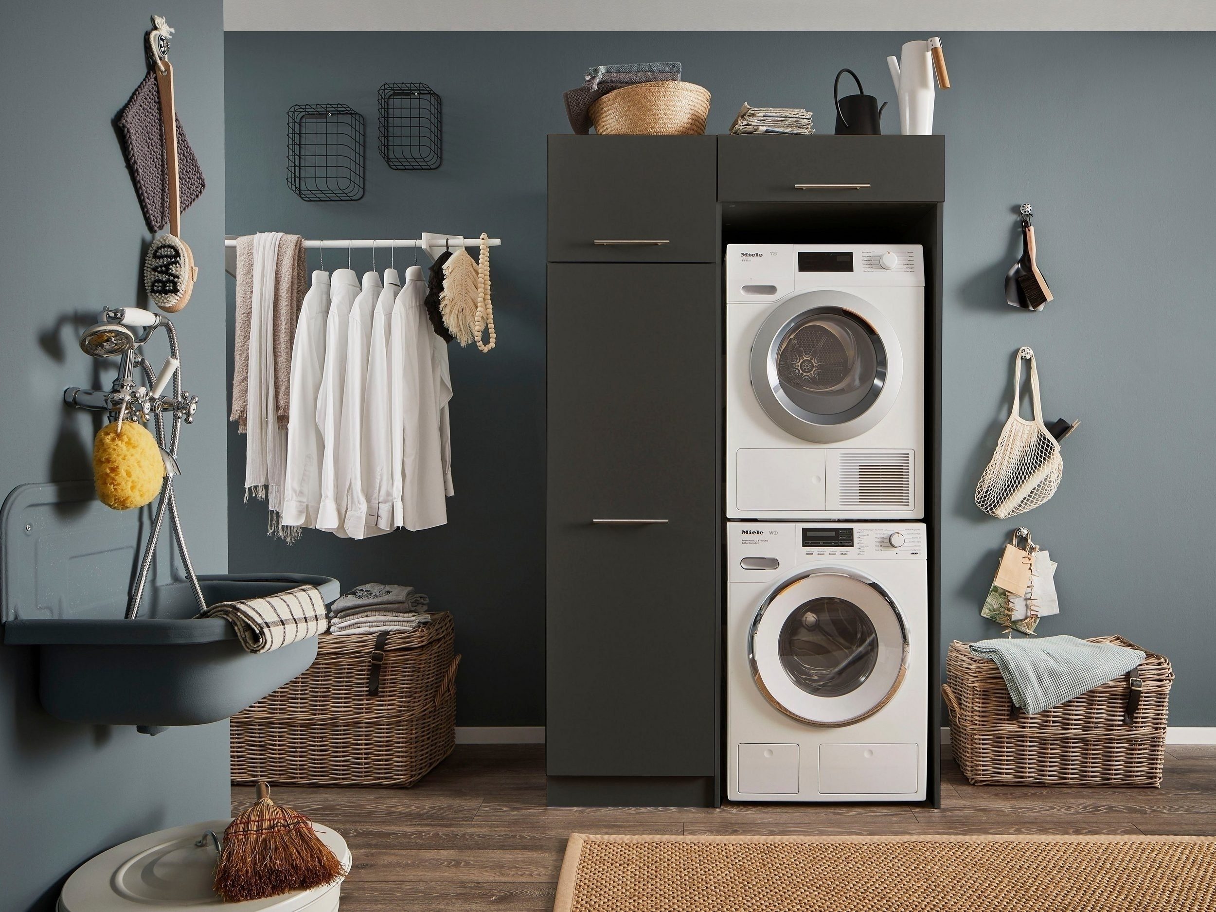 freiraum Waschmaschinenumbauschrank LAUNDREEZY in anthrazit - günstig online kaufen