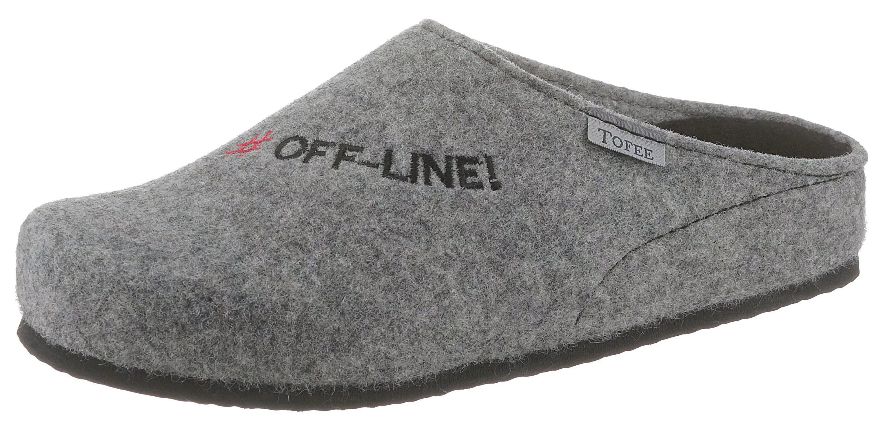 Tofee Pantoffel, mit Schriftzug "Off-Line" günstig online kaufen