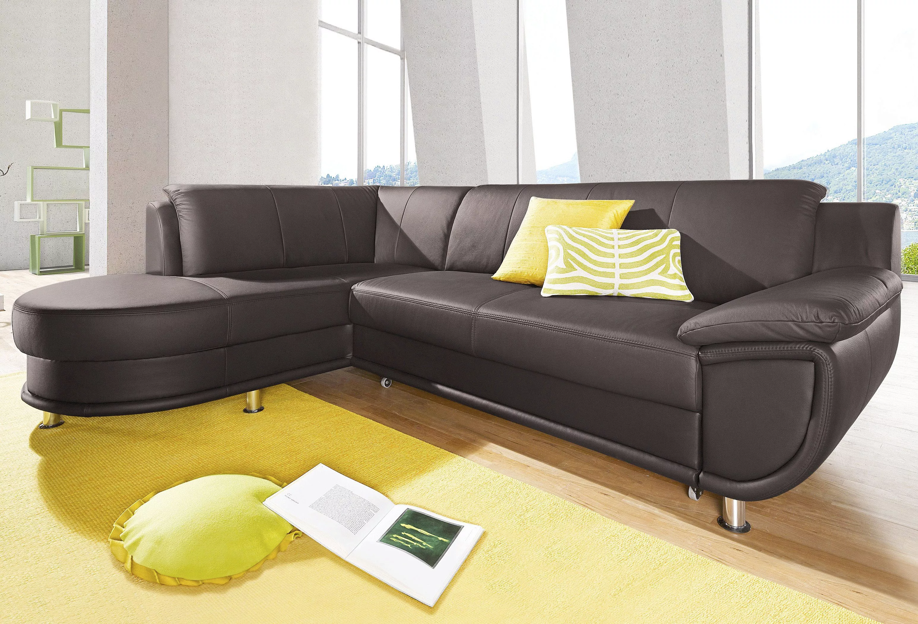 TRENDMANUFAKTUR Ecksofa "Rondo II, zeitlos & elegant, bequeme Armlehnen, L- günstig online kaufen