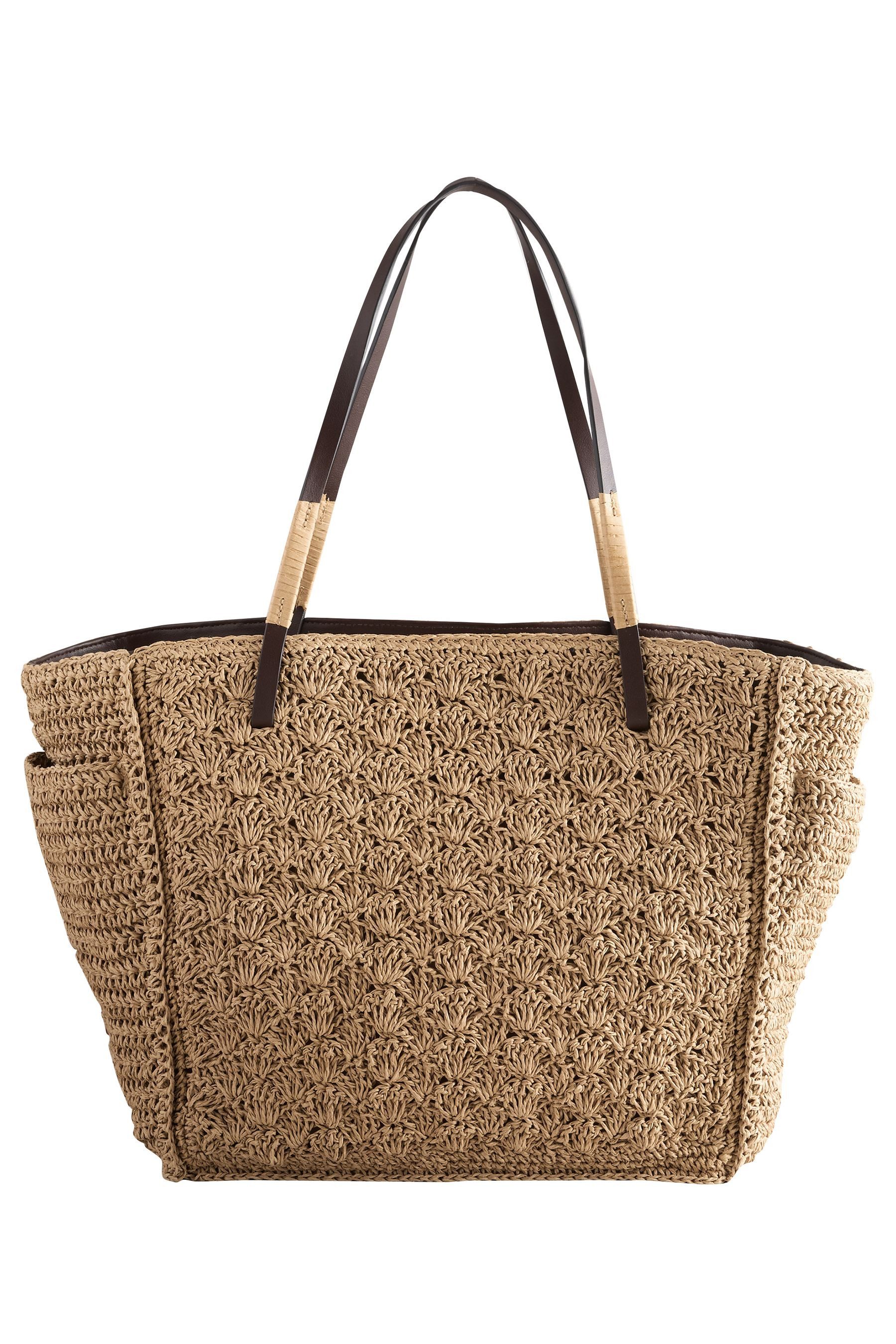 Next Schultertasche Strukturierte Schultertasche aus Stroh günstig online kaufen