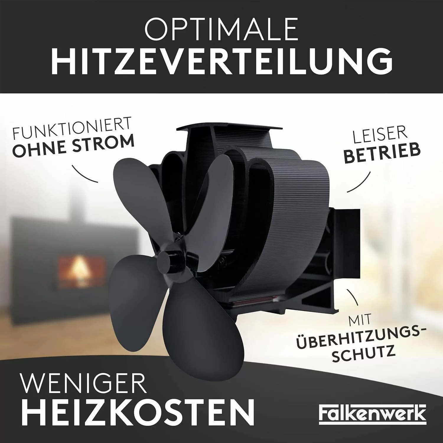 Falkenwerk Kaminventilator ohne Strom - Leiser, günstig online kaufen