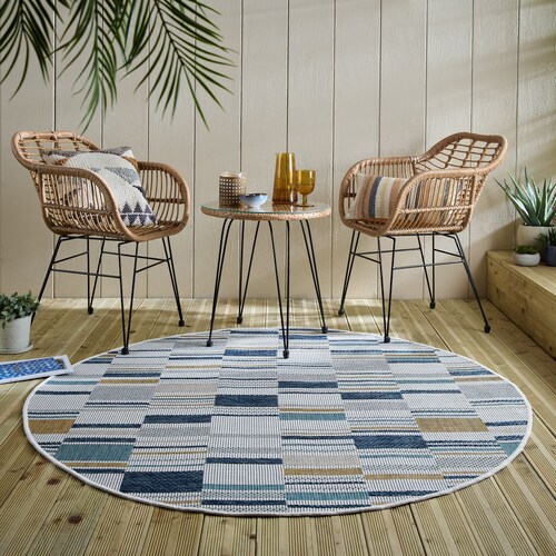 FLAIR RUGS Teppich »Rosco Geo«, rund, 4 mm Höhe, Rosco Geometrischer Teppic günstig online kaufen