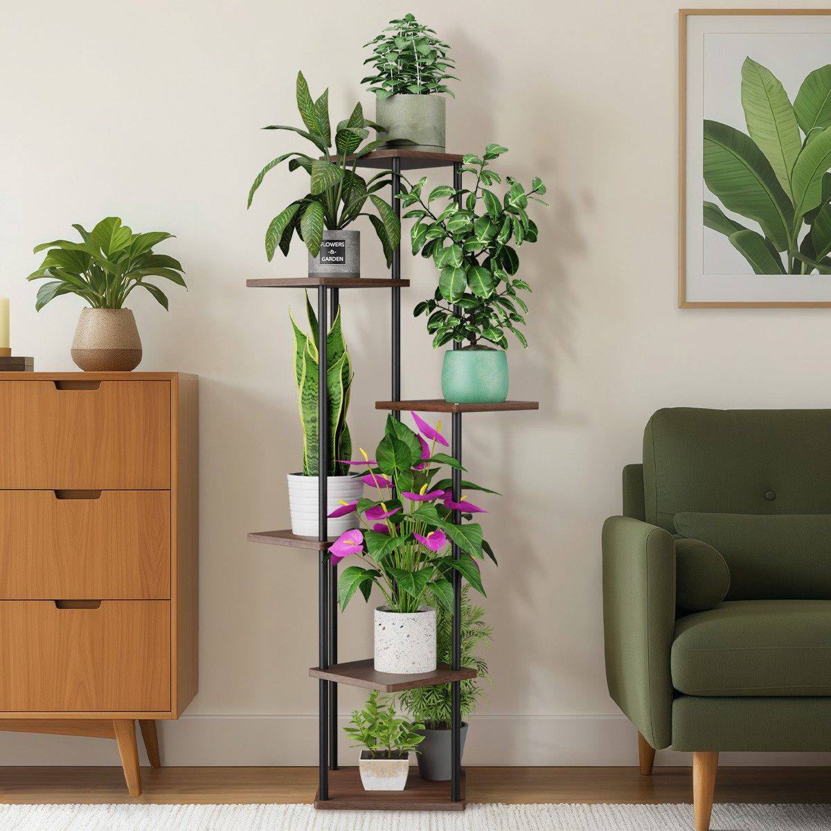 Simloveve Blumenständer Pflanzenständer 6 Etagen Pflanzentreppe günstig online kaufen