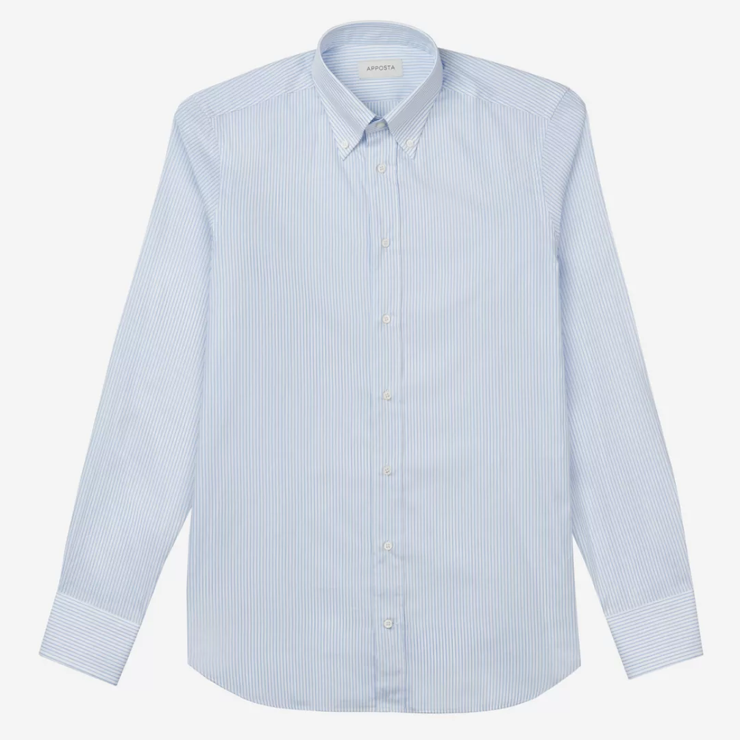 Hemd  streifen  hellblau 100% reine baumwolle popeline, kragenform  button- günstig online kaufen