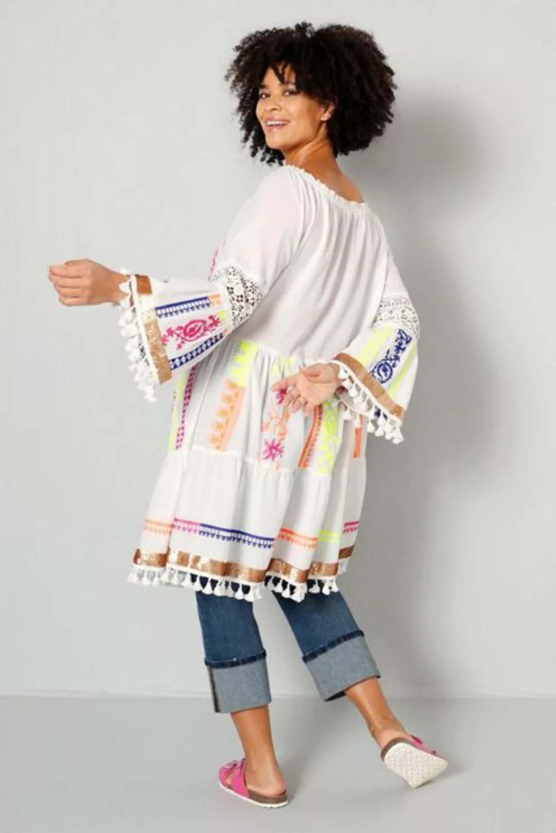 Angel of Style Tunika Tunika-Bluse lange A-Line Tunika-Ausschnitt günstig online kaufen