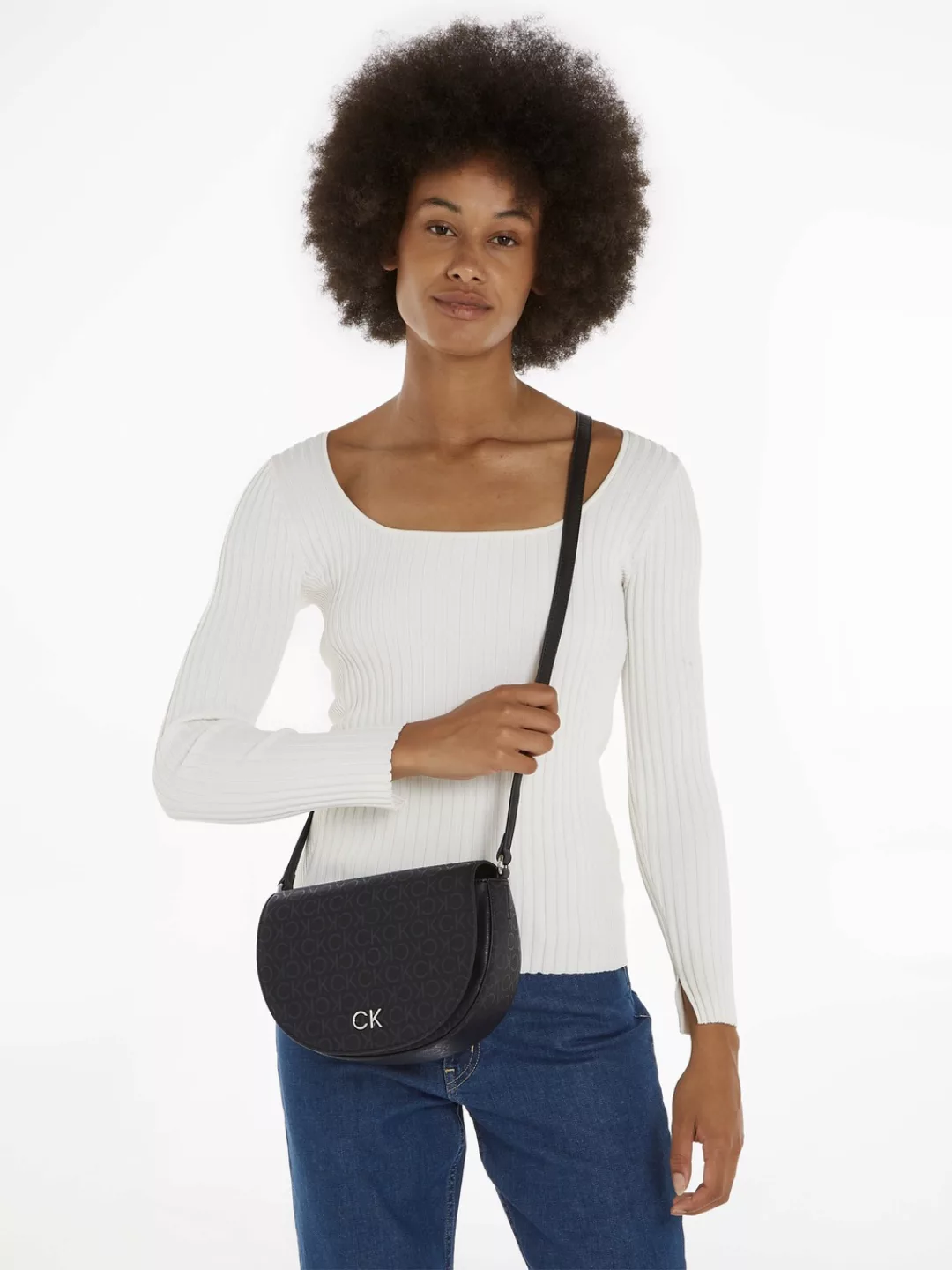 Calvin Klein Umhängetasche "CK DAILY SADDLE BAG EPI MONO", Handtasche Damen günstig online kaufen